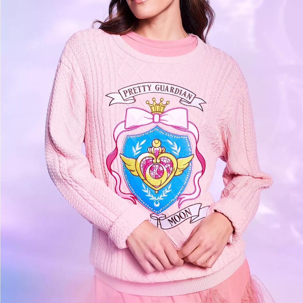Pretty Guardian Sailor Moon Crisis Moon Compact Crest Knit Sweater BoxLunch